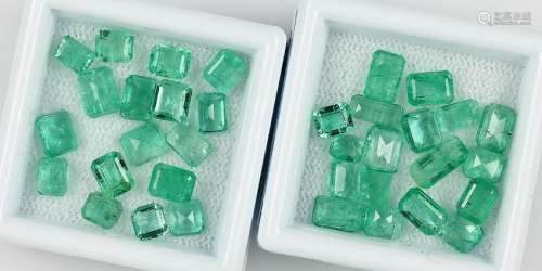 Lot loose emeralds