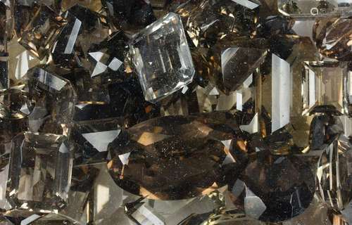 Lot loose bevelled smoky quartz