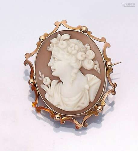 Brooch with cameo, german approx. 1870s