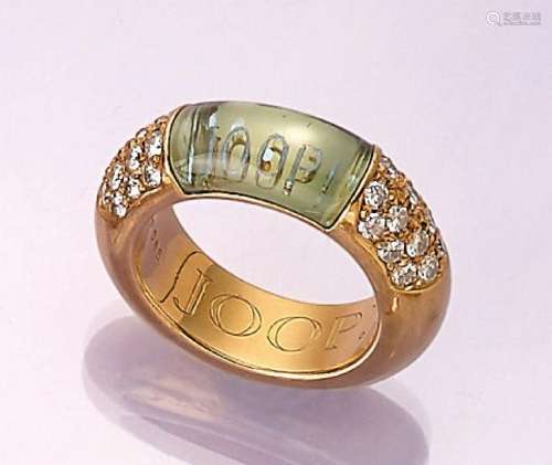 Solid 18 kt gold JOOP ring with brilliants