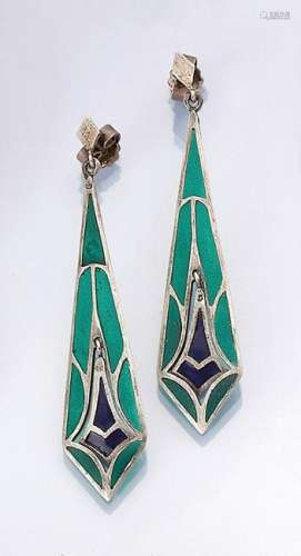 Pair of earrings with enamel, France ca. 1925/30