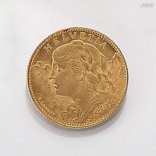 Gold coin, 10 Swiss Francs