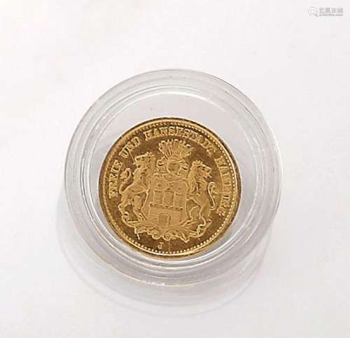 Gold coin 5 Mark German Reich 1877
