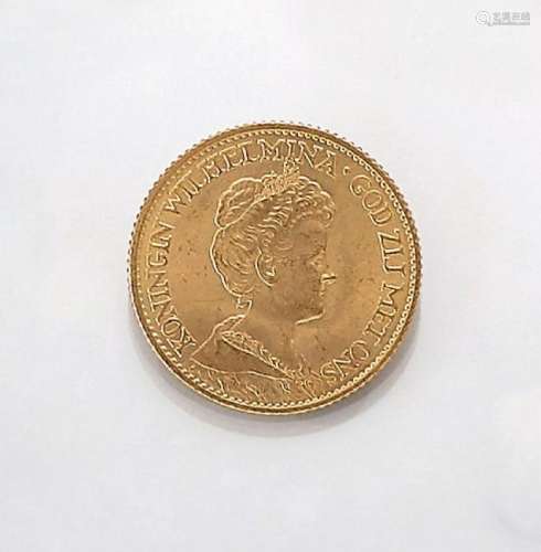 Gold coin, 10 guilder, Netherlands, 1913, Koningin