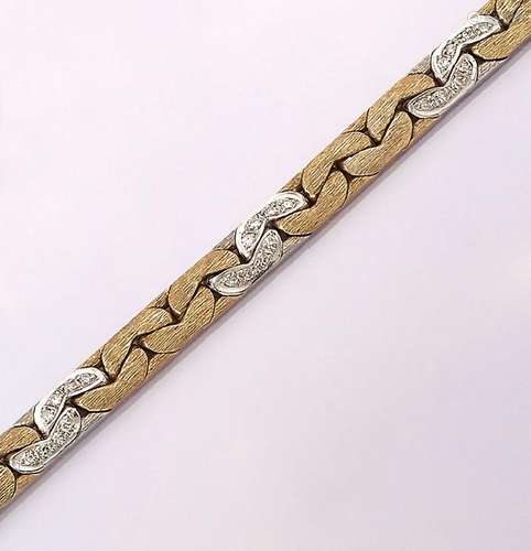 14 kt gold bracelet with diamonds