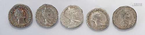 Lot 5 silver coins