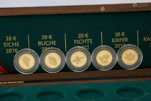 Coin set 'The german wood', comprised of: oak (D), 2010