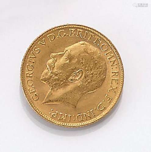 Gold coin, Sovereign, Great Britain, 1913