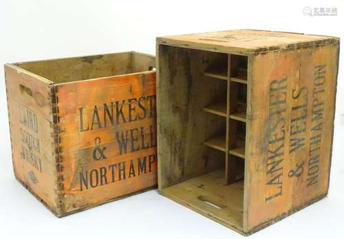 Advertising: two whiskey crates marked 'Laird Scotch