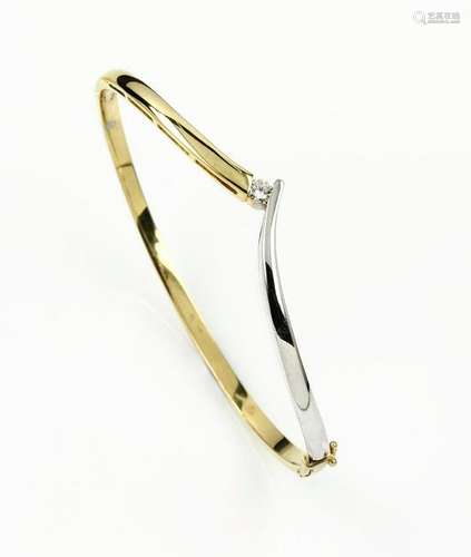 14 kt gold bangle with brilliant