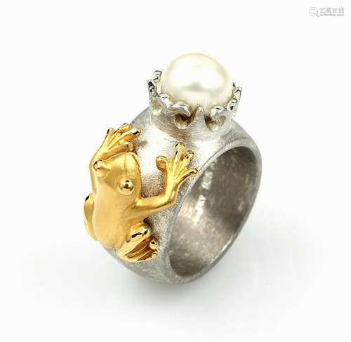 DRACHENFELS ring with cultured fresh water pearl