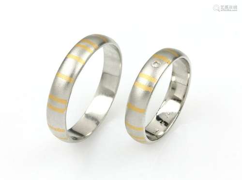 Pair of platinum friendship- respectively wedding rings