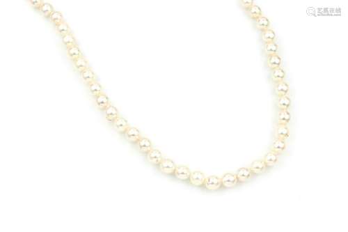 Long necklace of Akoya cultured pearls