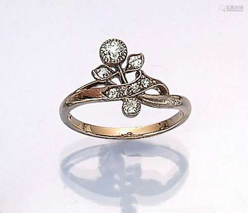 Art Nouveau ring with diamonds, approx. 1905/10