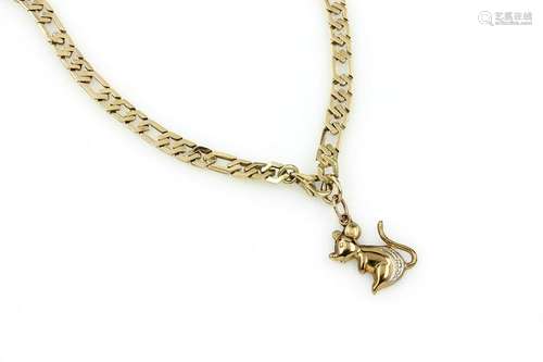 14 kt gold necklace 'mouse'