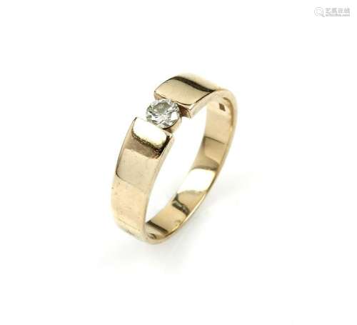 14 kt gold CHRIST ring with brilliant