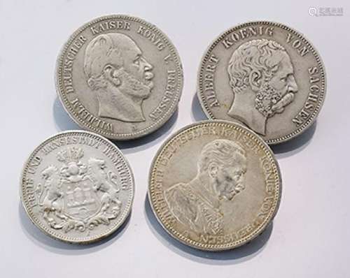 Lot 7 silver coins, German Reich