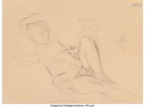 77018: Balthus (1908-2001) Michelina, 1973 Pencil on pa