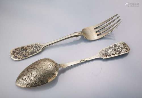 Dinner fork and -spoon, Russia/Moscow probably1885
