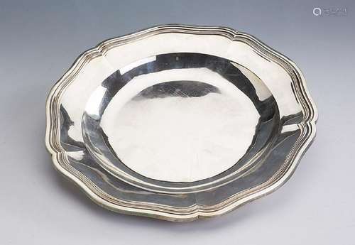 Round platter, France, Marseille approx. 1900, silver