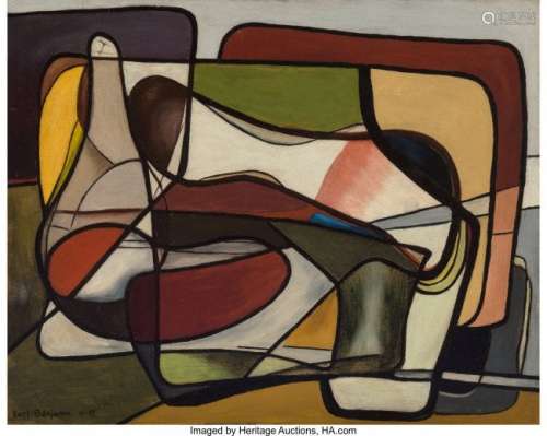 77036: Karl Benjamin (1925-2012) Untitled, 1951 Oil on