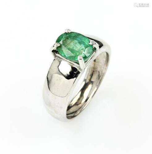 14 kt gold ring with emerald