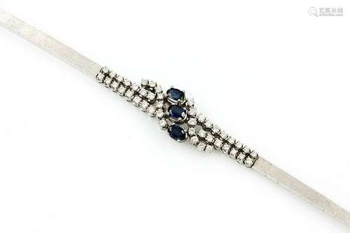 14 kt gold bracelet with sapphires and diamonds