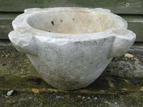 Marble Crucible / Mortar: An ornamental garden mortar.