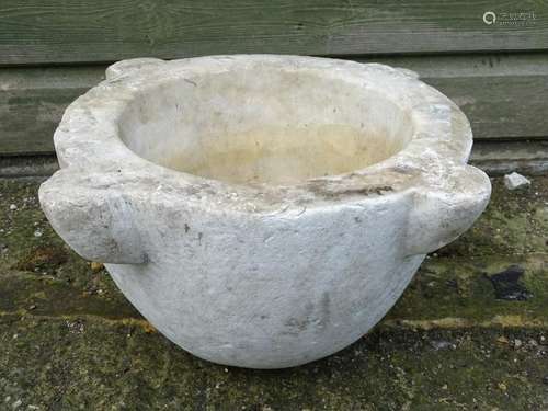 Marble Crucible / Mortar: An ornamental garden mortar.