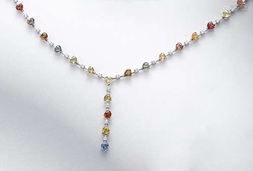 18 kt gold necklace with sapphires and brilliants