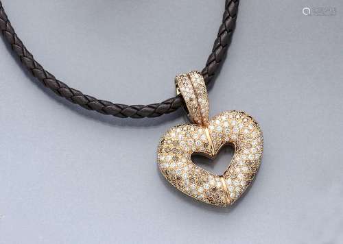 18 kt gold heart pendant LEO WITTWER with brilliants