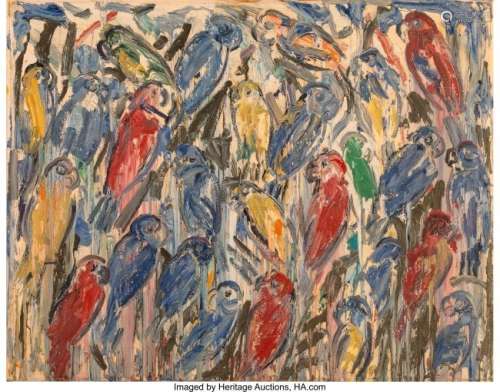77065: Hunt Slonem (b. 1951) Untitled (Caged Birds), 19