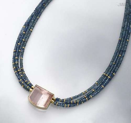 4-row SCHAMSCHULA necklace with coloured stones