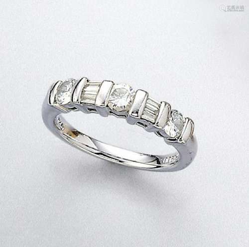 Platinum ring with diamonds