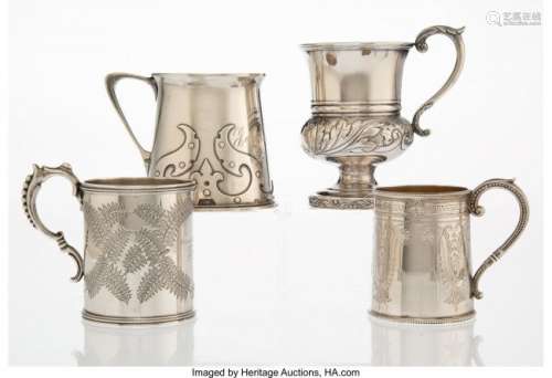 25068: Three Silver Cups and One Coin Silver Cup, 1837-