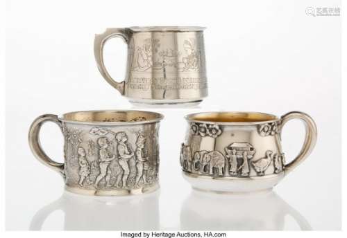 25070: Three Gorham Children's Silver Cups, Providence,