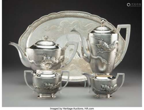 74009: A Five-Piece Tackhing Silver Coffee and Tea Serv
