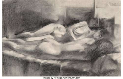 77158: John Currin (b. 1962) Female Nudes, 1981 Charcoa