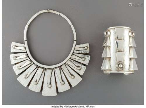 74032: A Graziella Laffi Silver Necklace and Cuff, Lima