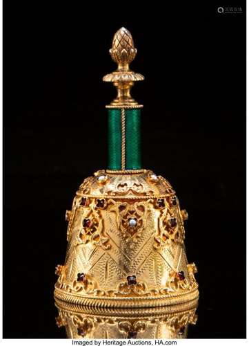 74043: A Continental Gilt Silver, Enamel, and Gem-Mount