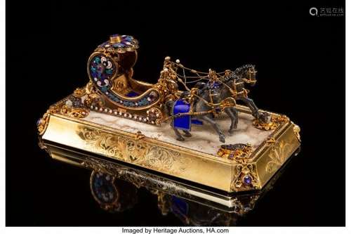 74044: A Continental Gilt Silver, Enamel, and Gem-Mount