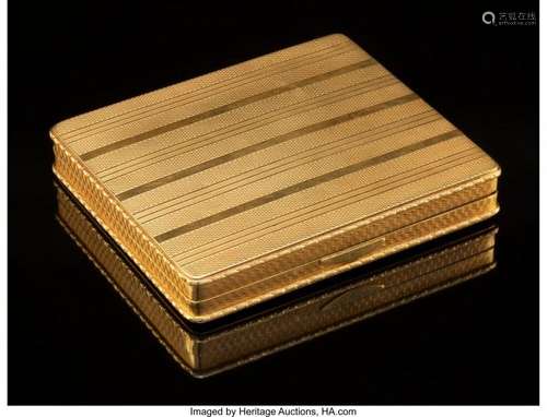 74045: A Continental 18K Gold Cigarette Case, early 20t