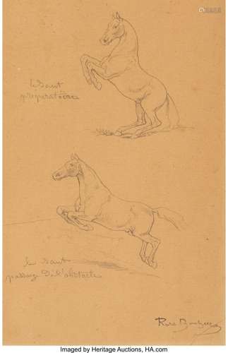 25140: Rosa Bonheur (French, 1822-1899) Horse Studies,