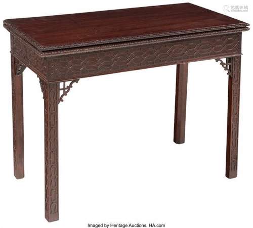 25176: A George III Mahogany Flip-Top Games Table, Engl