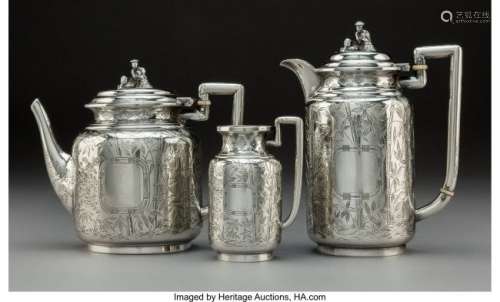 74104: A Three-Piece George W. Adams Silver Tea and Cof