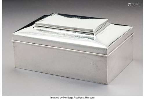 74153: A Gilt-Washed Silver Humidor with Wood Liners Re