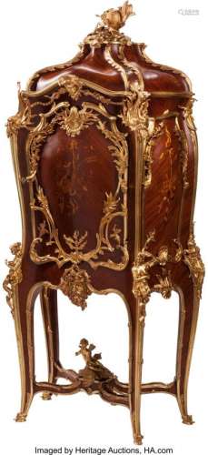 74156: A Louis XV-Style Gilt Bronze Mounted Marquetry C