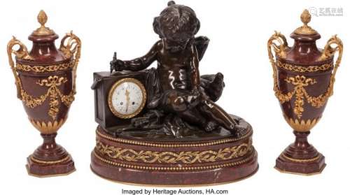 74173: A French Louis XVI-Style Rouge Marble and Gilt B