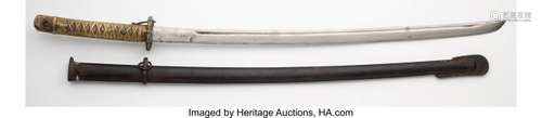 25249: A Japanese Katana Marks: (various) 38-1/2 inches