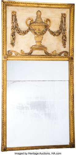 74208: A Neoclassical Partial Gilt Carved Wood Trumeau